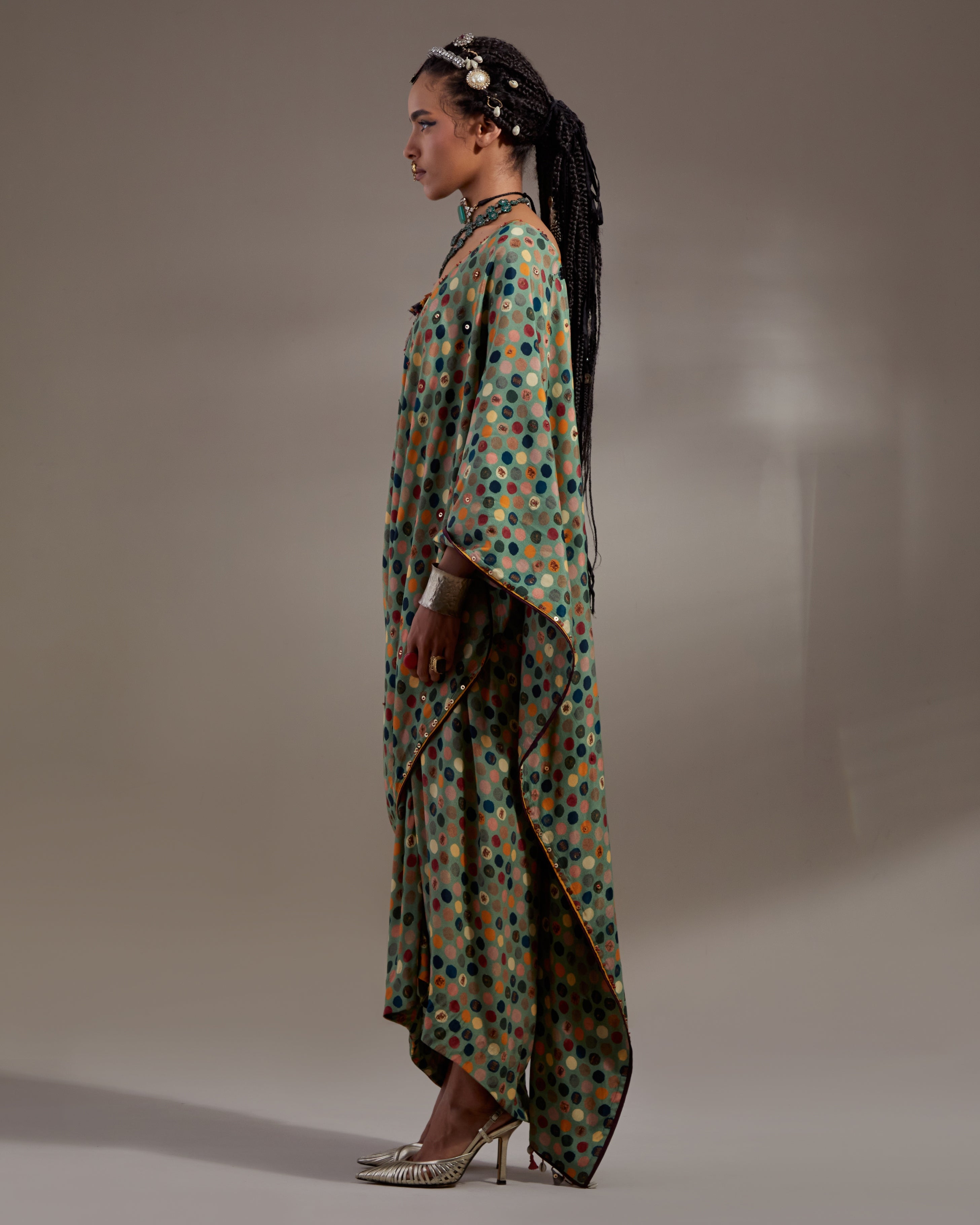 Multi Soma Draped Sari Set