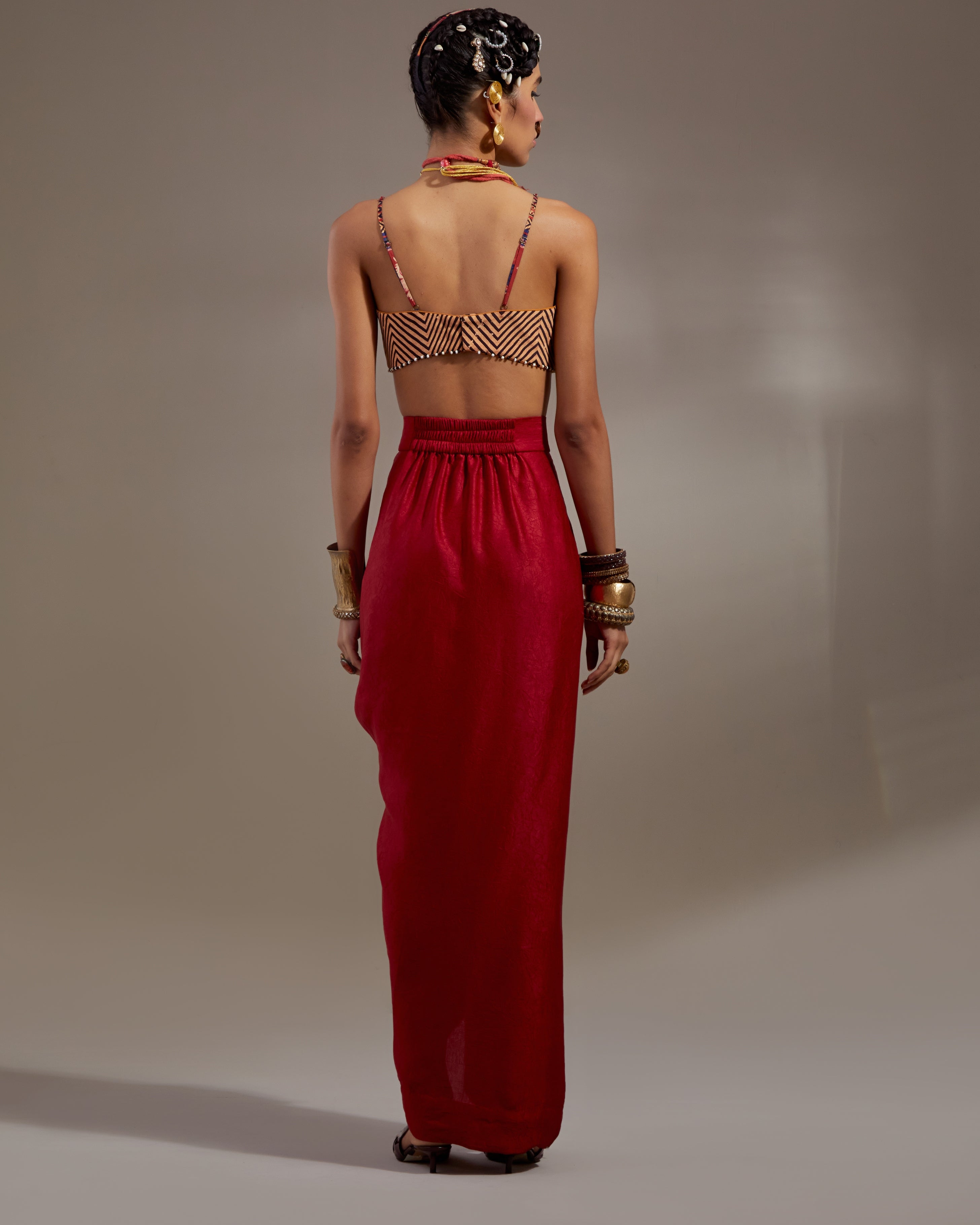 Anka Multi Veni Dupatta Jacket Set