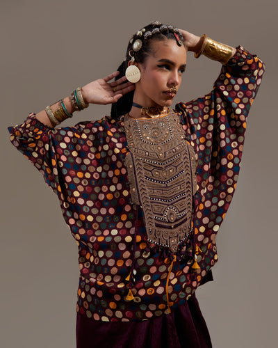 Jamuni Kuru Trapeze Kurta & Draped Skirt Set