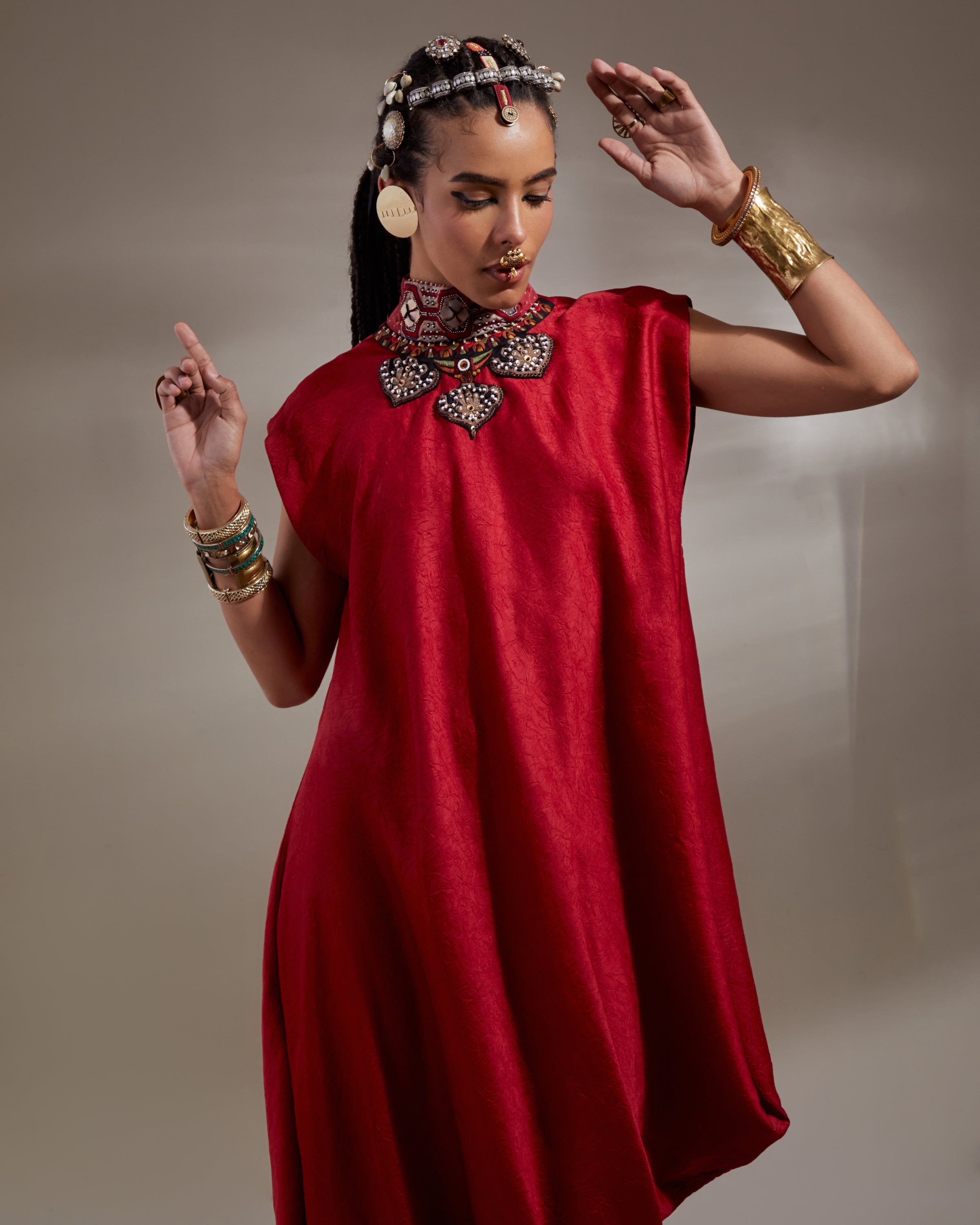 Sindoor Rasa Drop Shoulder Dress