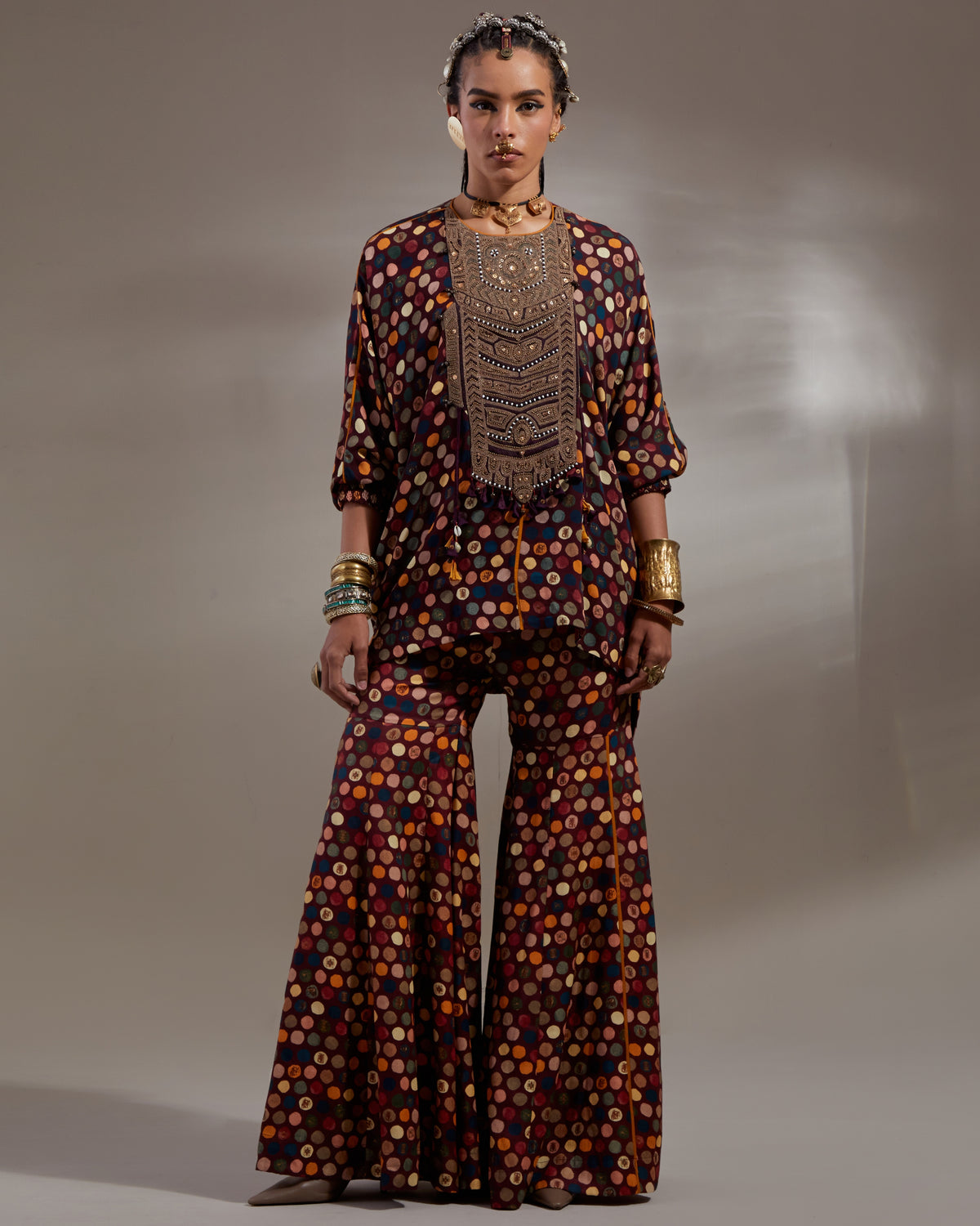 Jamuni Kuru Trapeze Kurta & Gharara Set