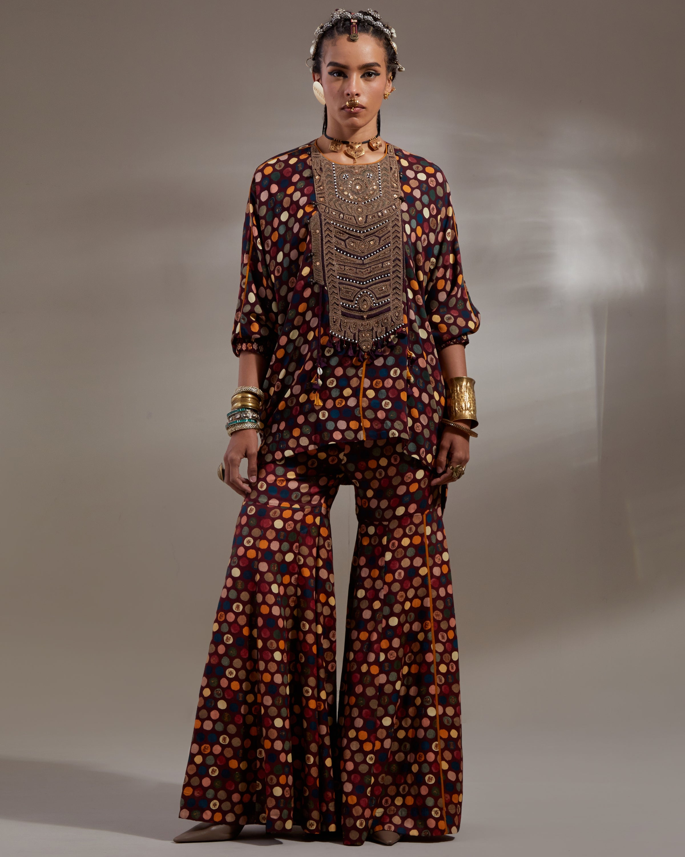 Jamuni Kuru Trapeze Kurta & Gharara Set