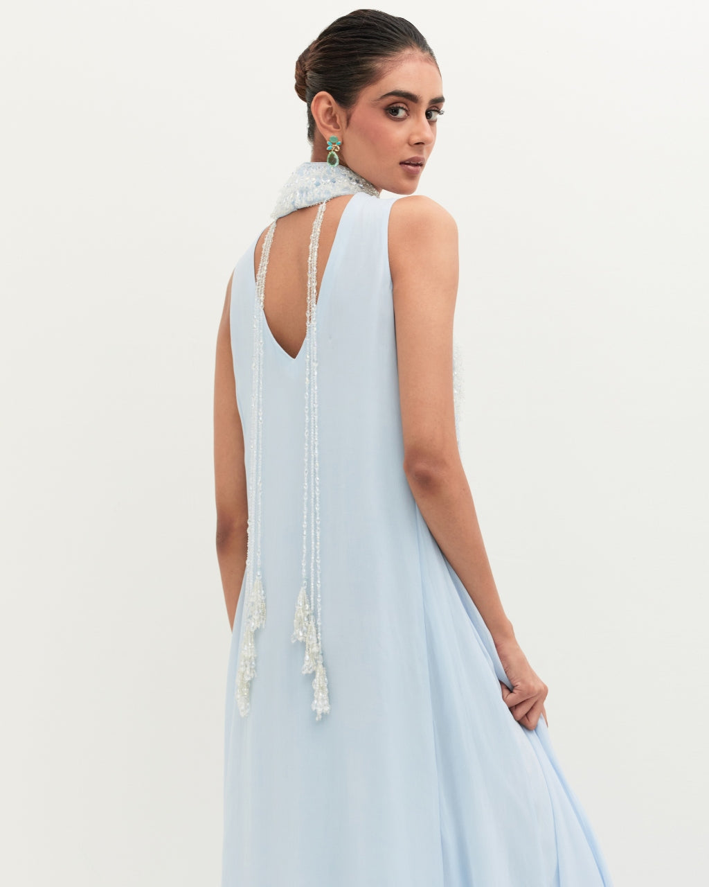 Ice Blue Mala Maxi Gown