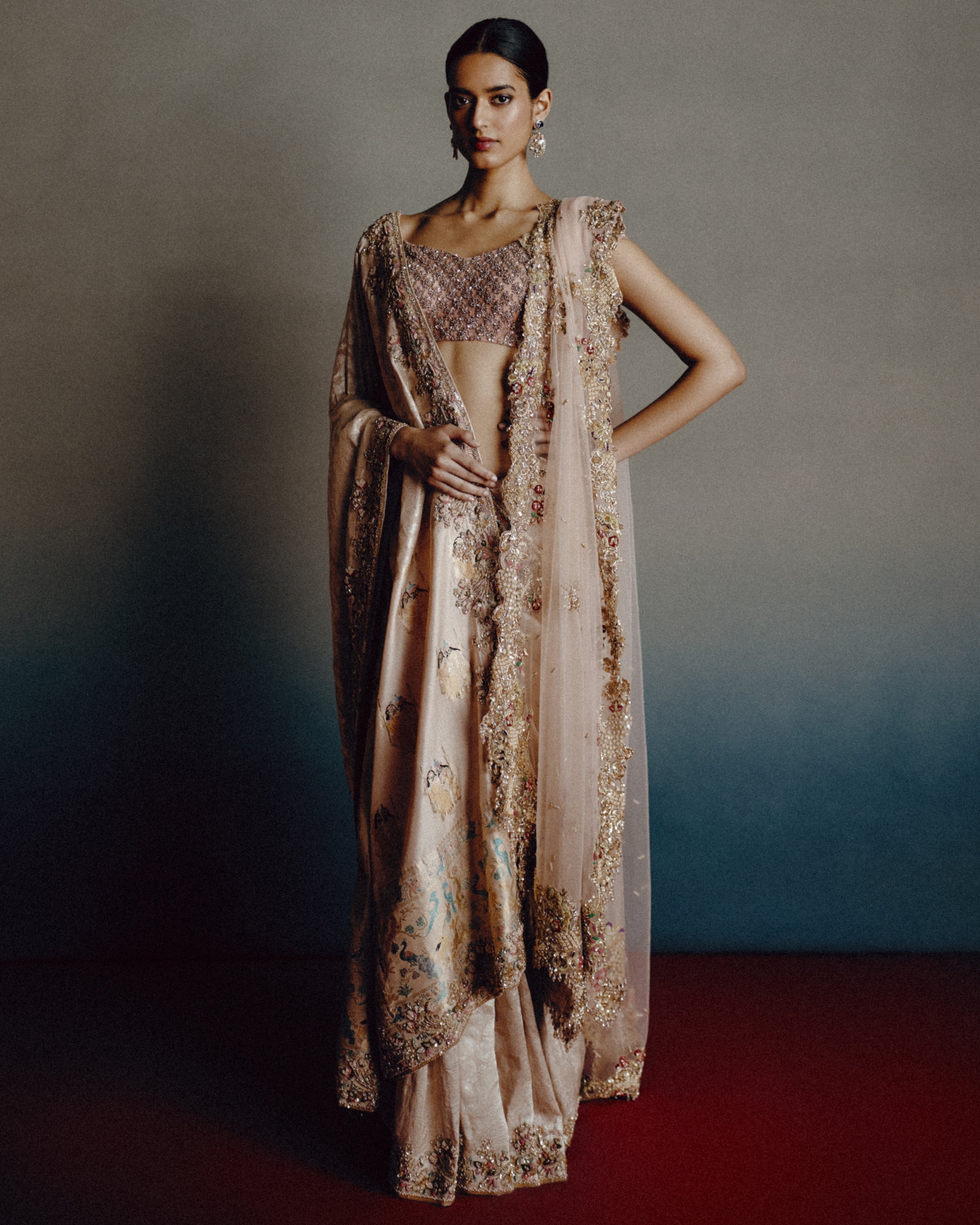 Celeste Banarasi Sari