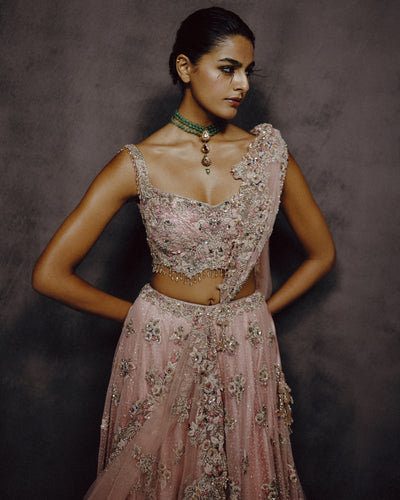 Petalia Dusty Rose Embellished Lehenga