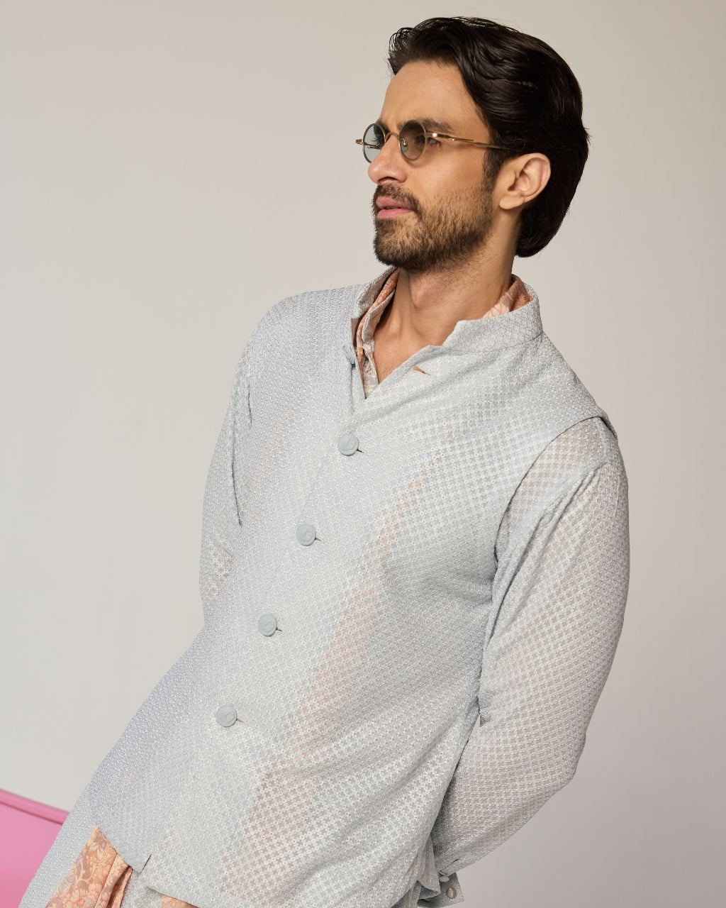Square Nehru Jacket Set