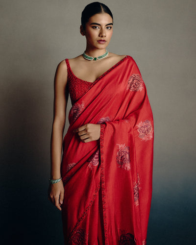 Ruby Rouge Banarasi Sari