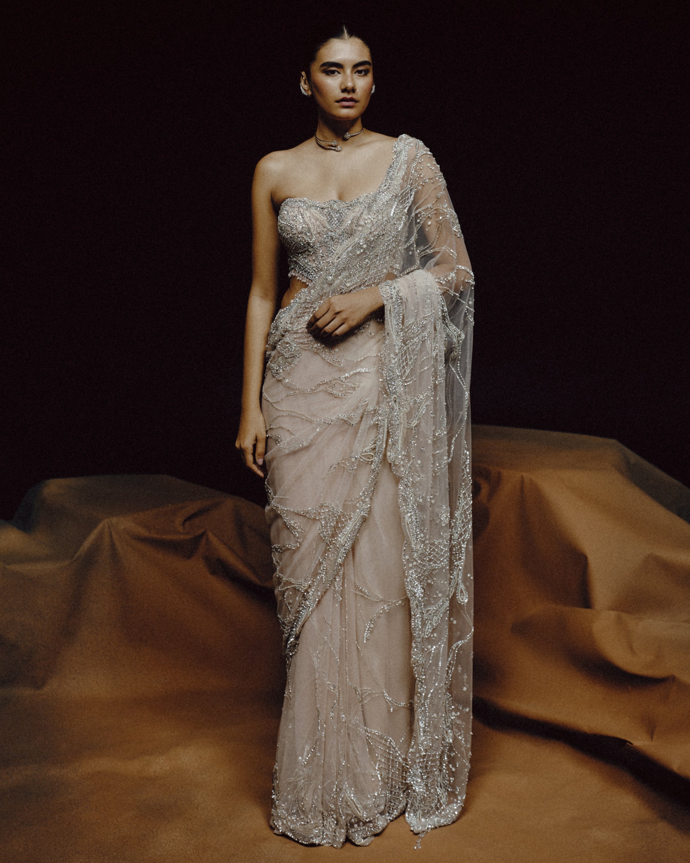 Moonlit Whisper Sari