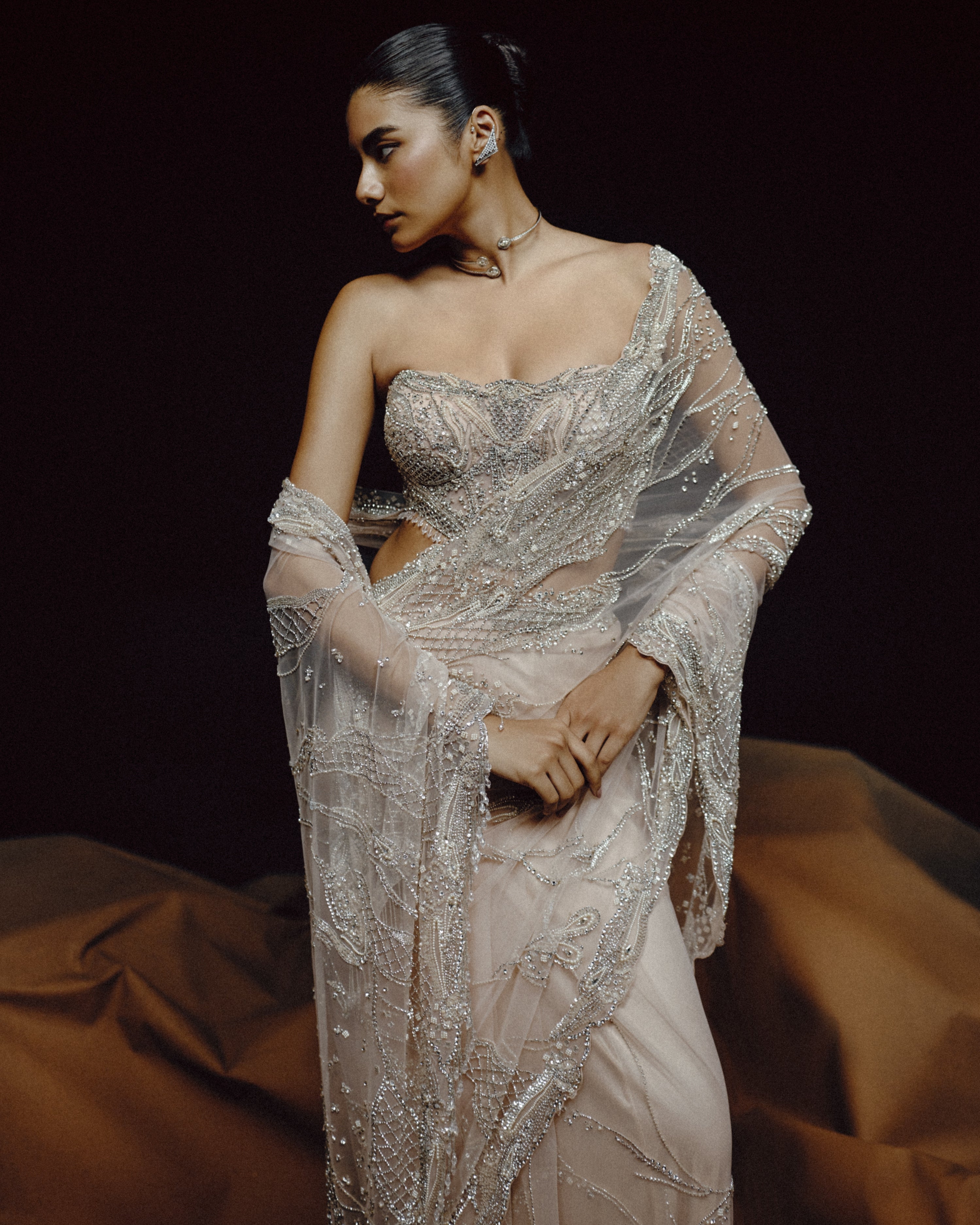 Moonlit Whisper Sari