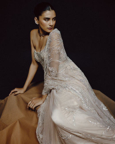 Moonlit Whisper Sari