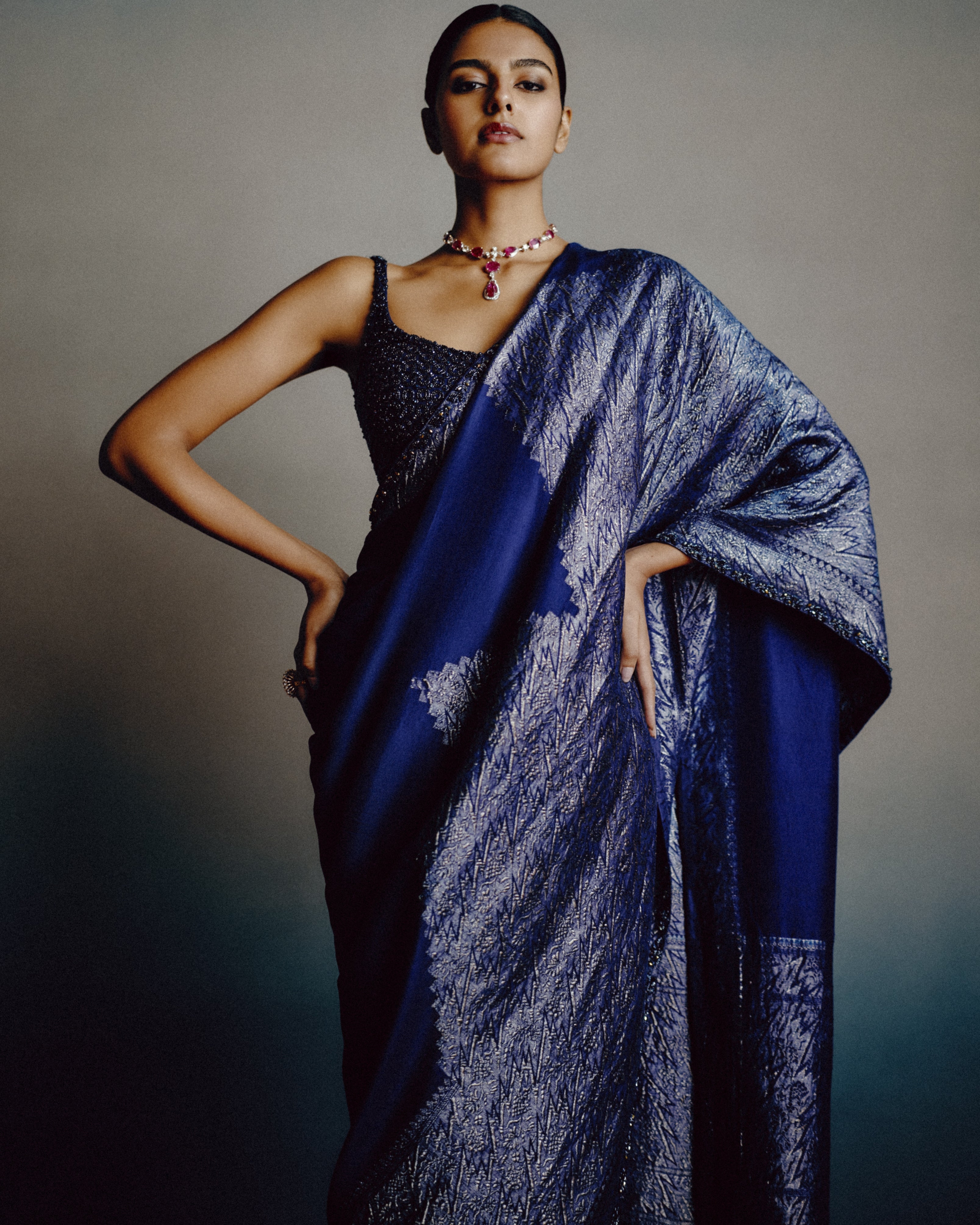 Noir Sapphire Sari