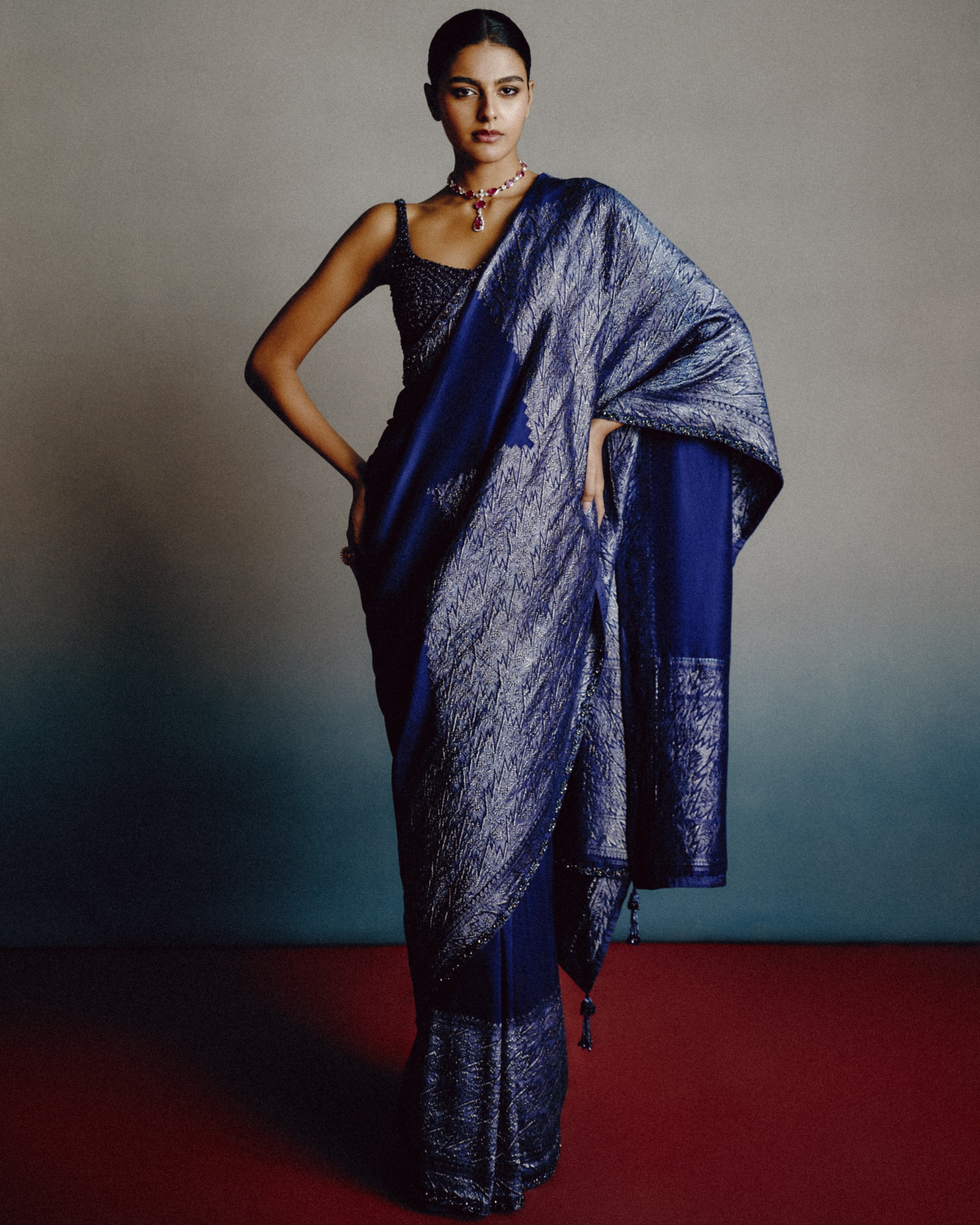 Noir Sapphire Sari