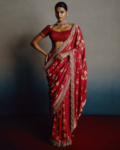 Roselle Banarasi Sari