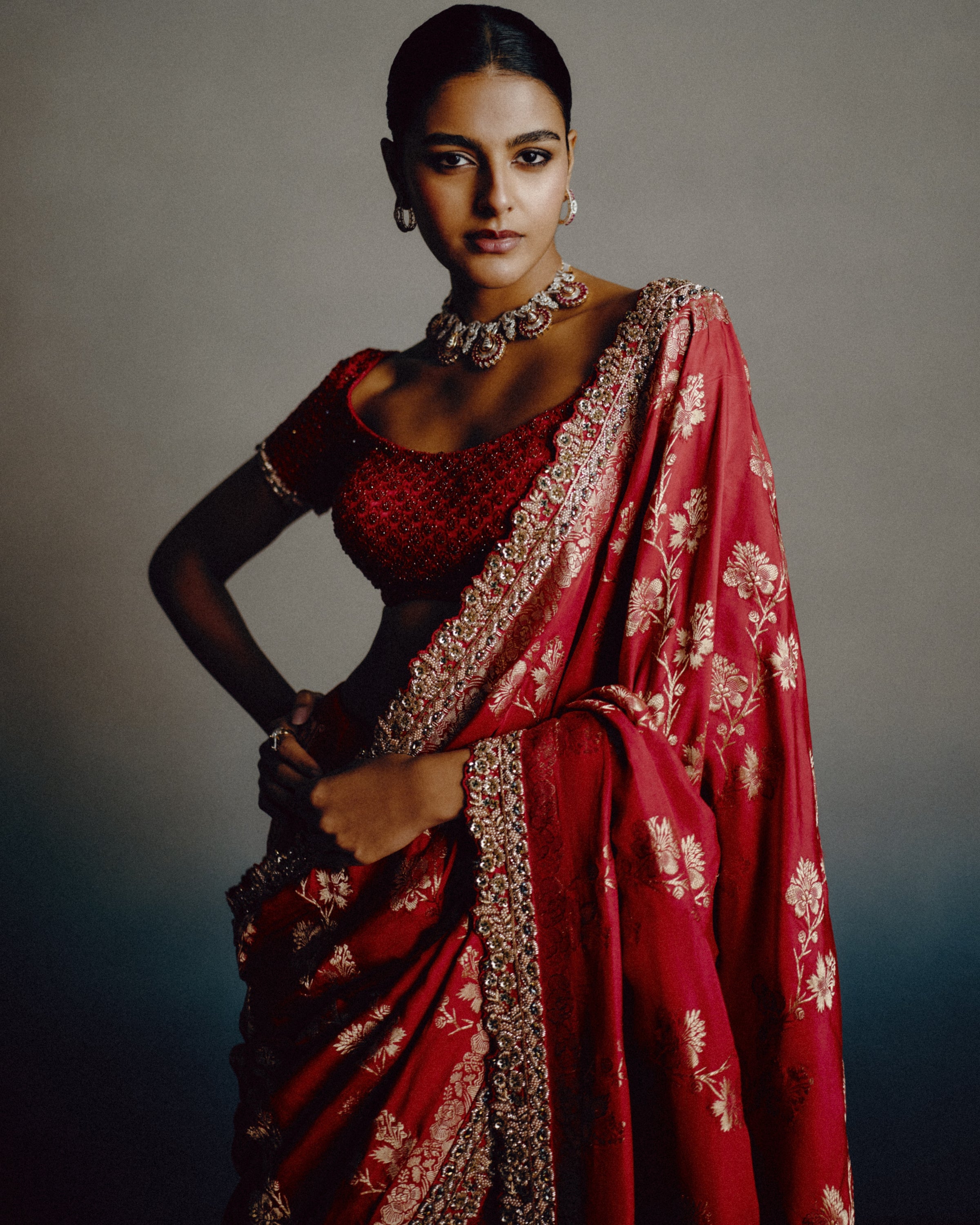 Roselle Banarasi Sari