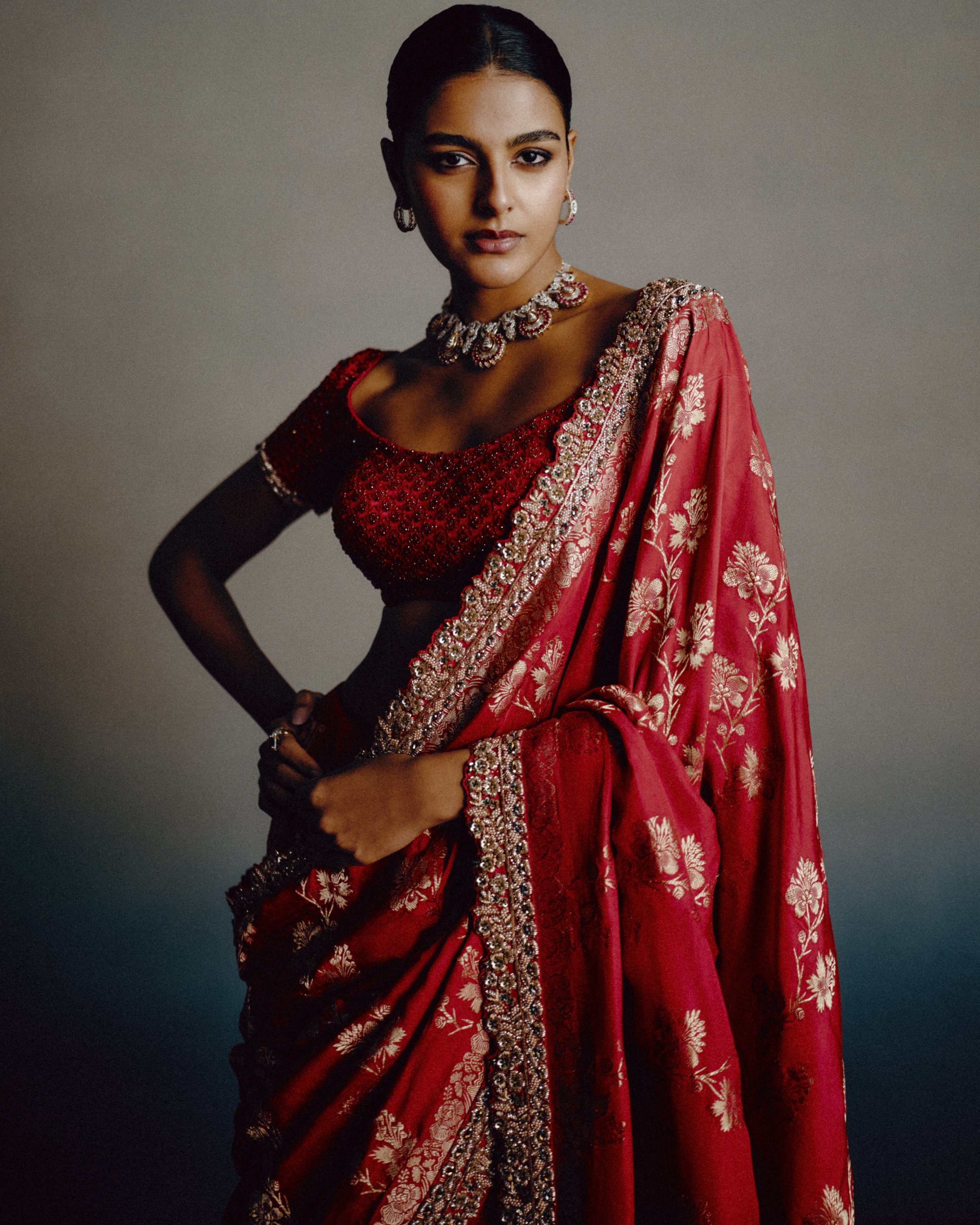 Roselle Banarasi Sari