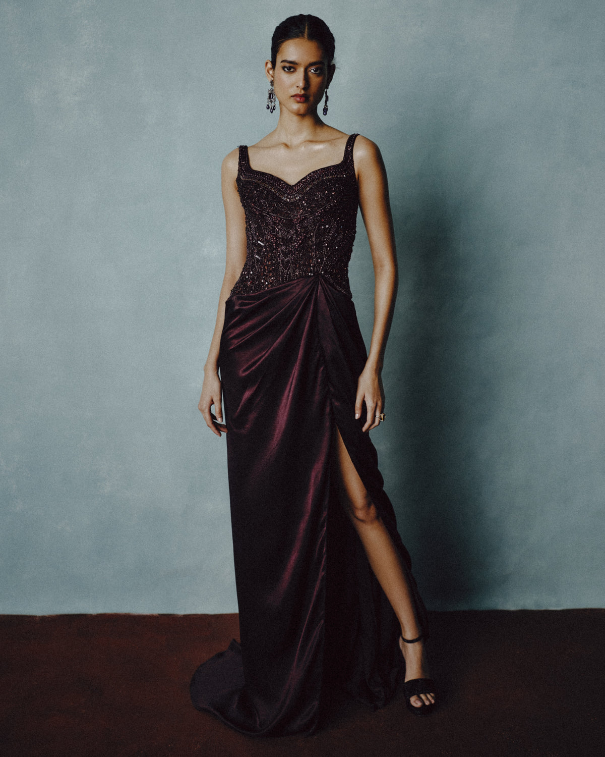 Aubergine Ember Drape Gown