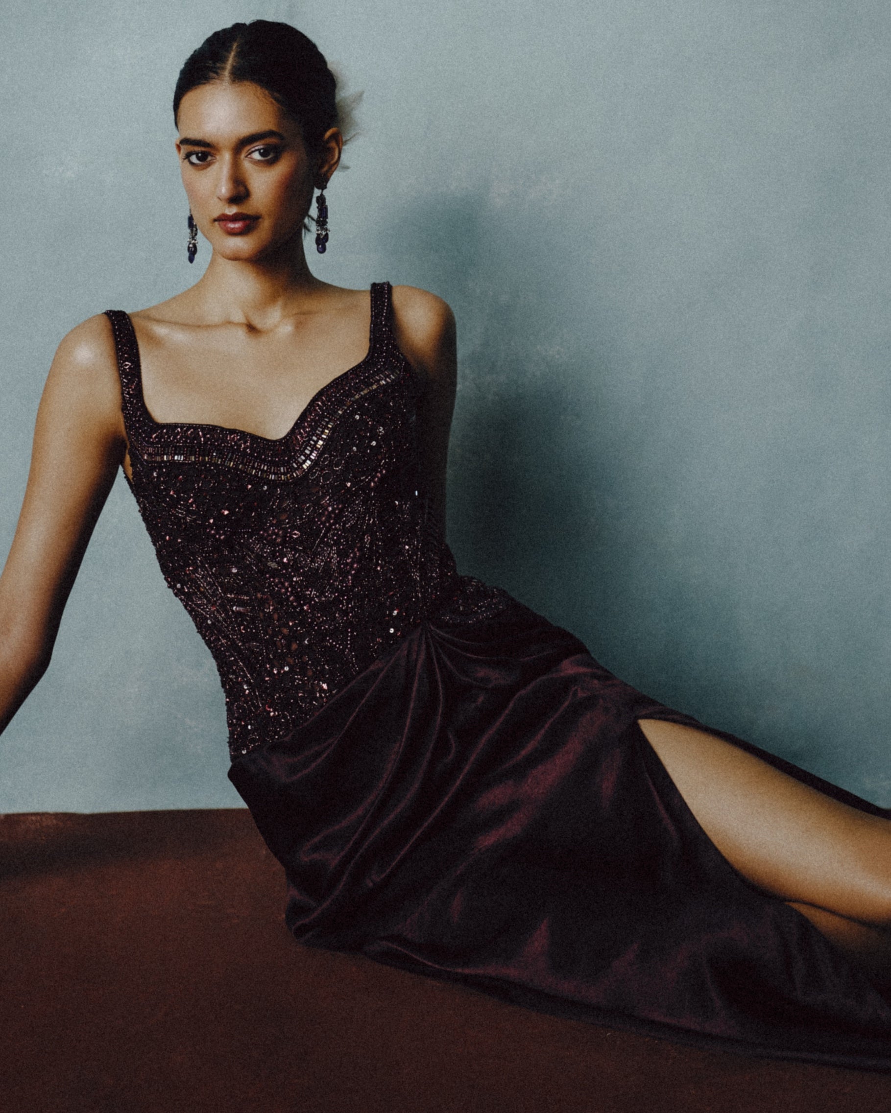 Aubergine Ember Drape Gown