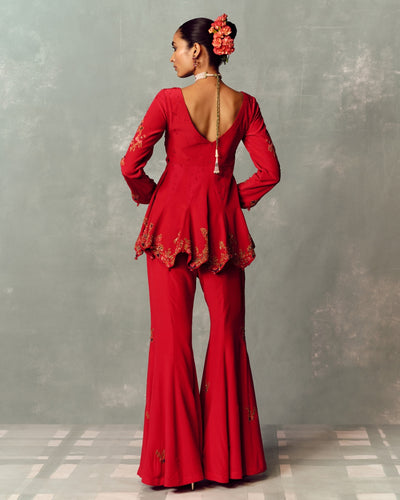 Crimson Dynasty Kurta And Pant Set