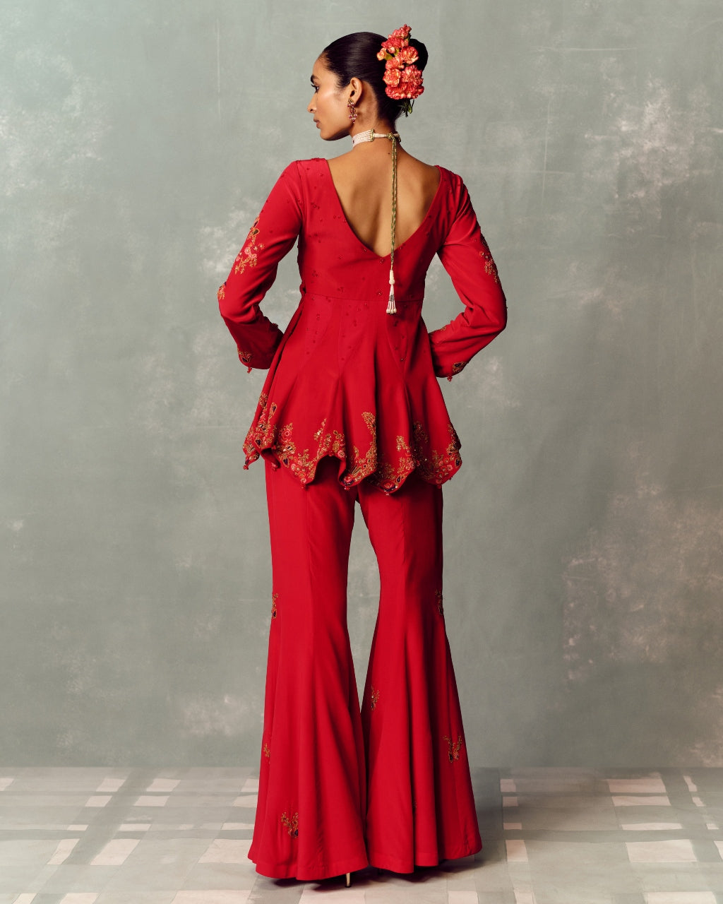 Crimson Dynasty Kurta And Pant Set
