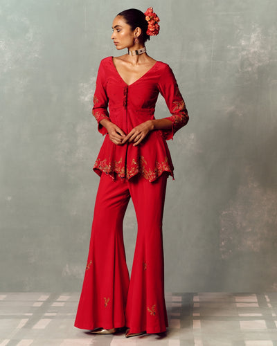 Crimson Dynasty Kurta And Pant Set