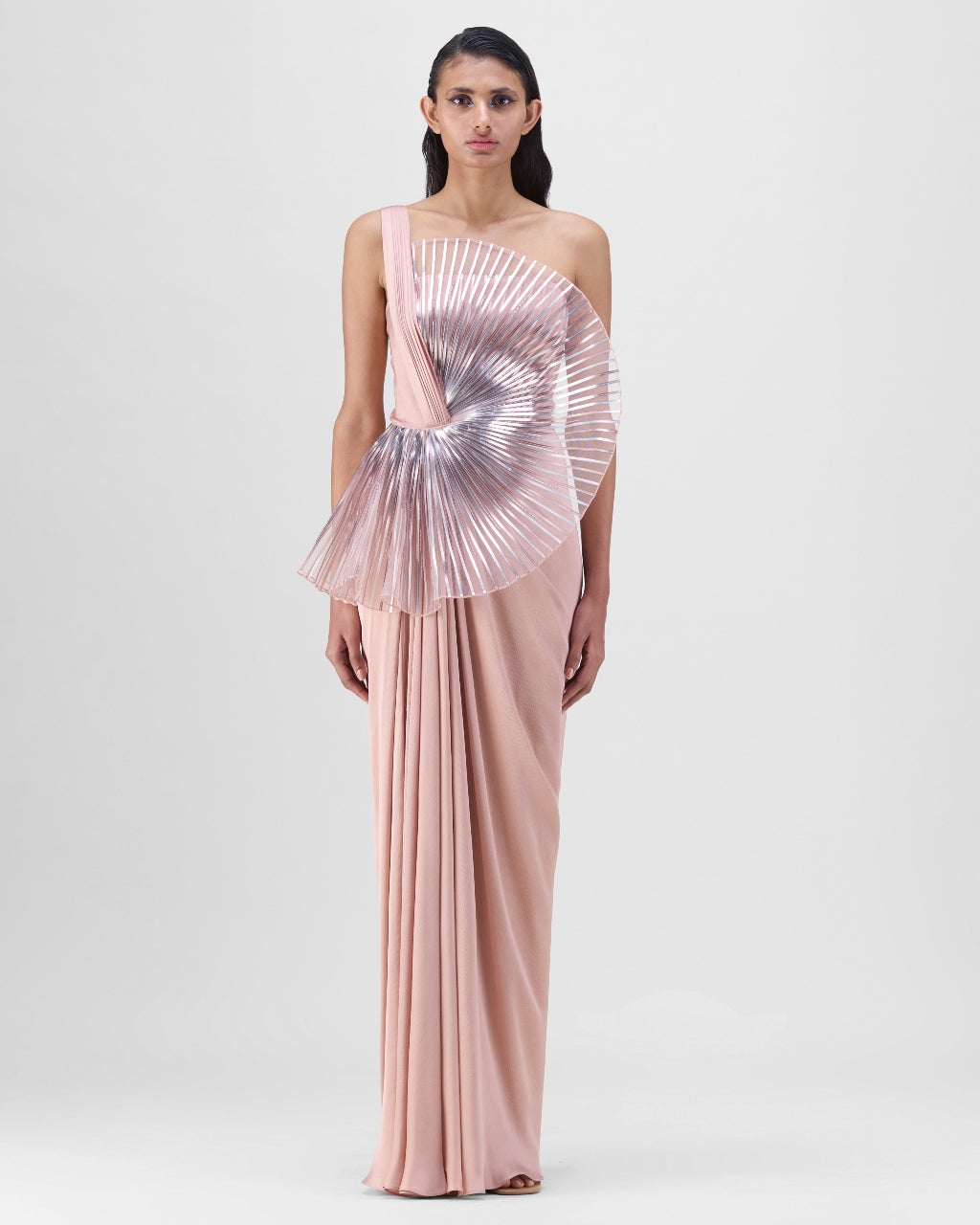 Rose Metallic Sun Ray Gown