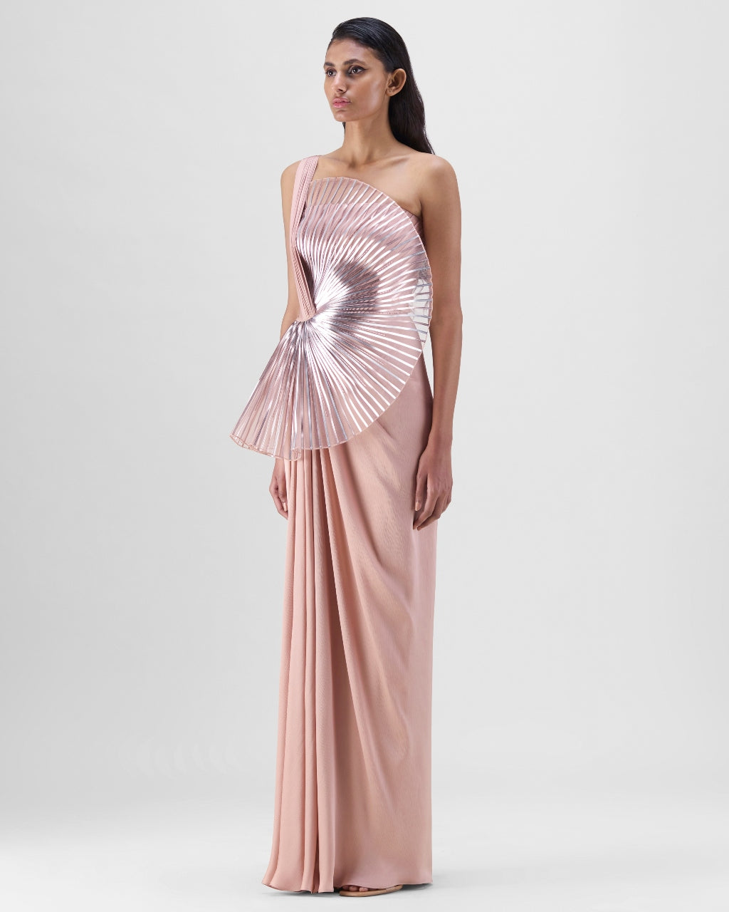 Rose Metallic Sun Ray Gown