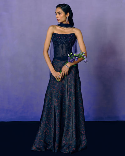 Violet Nocturne Corset & Skirt Set