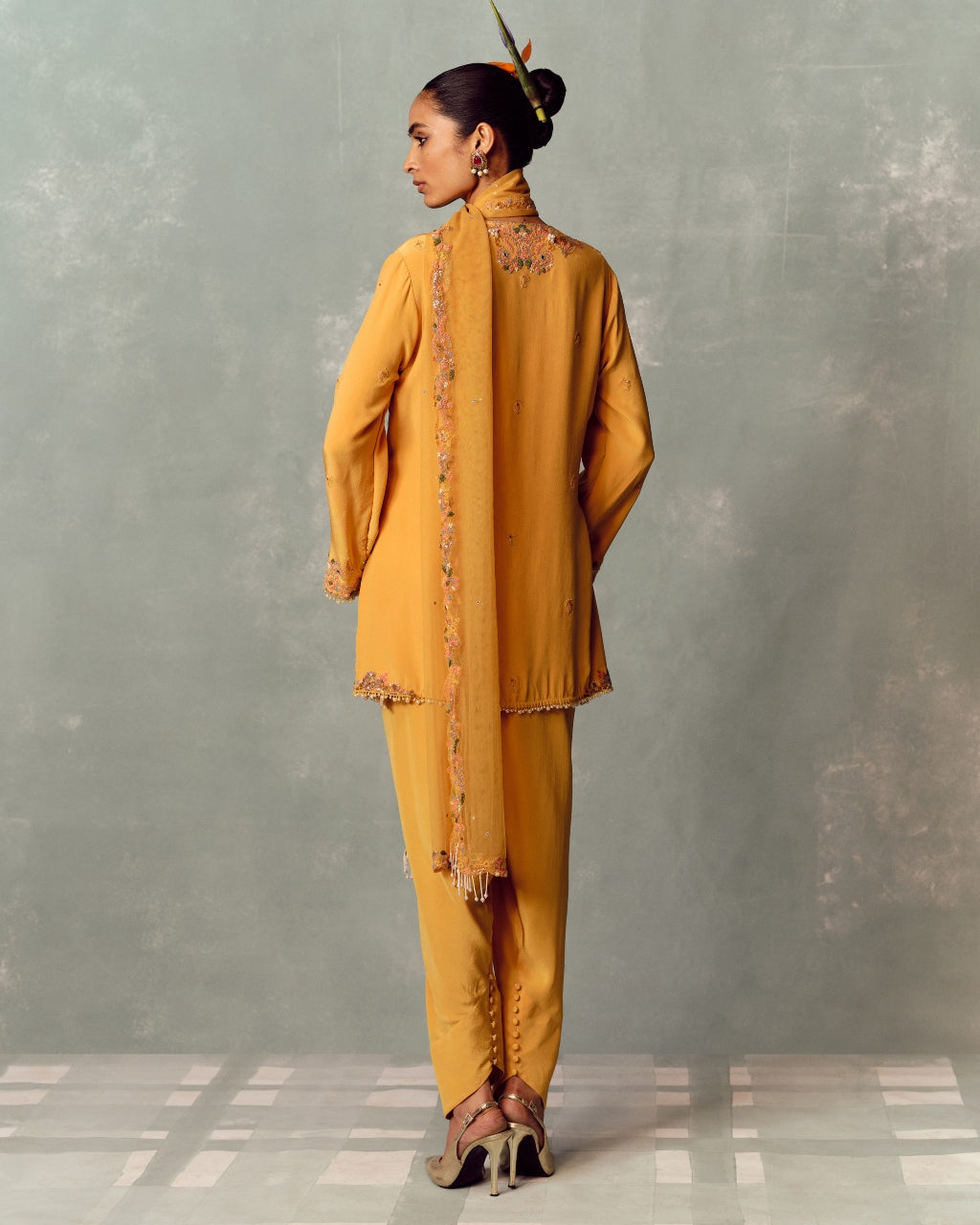 Sunlit Mango Kurta And Salwar Set