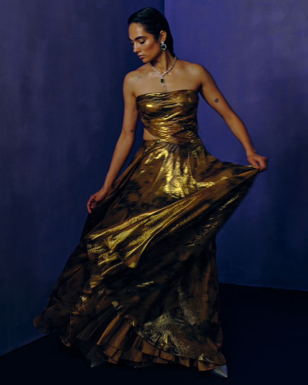 Golden Mirage Evening Gown
