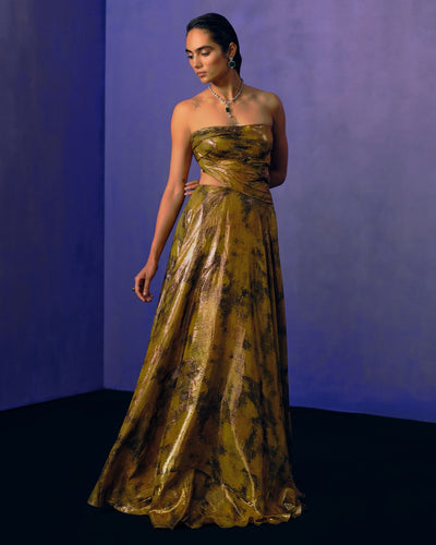 Golden Mirage Evening Gown