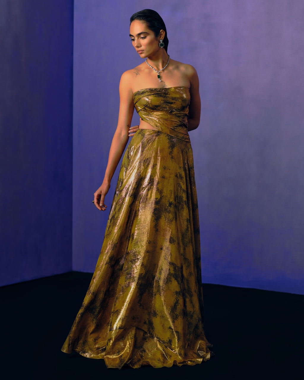 Golden Mirage Evening Gown