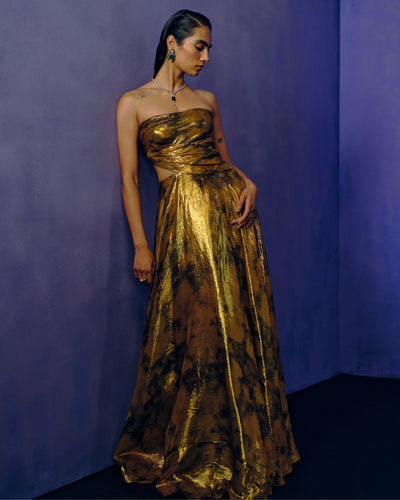 Golden Mirage Evening Gown