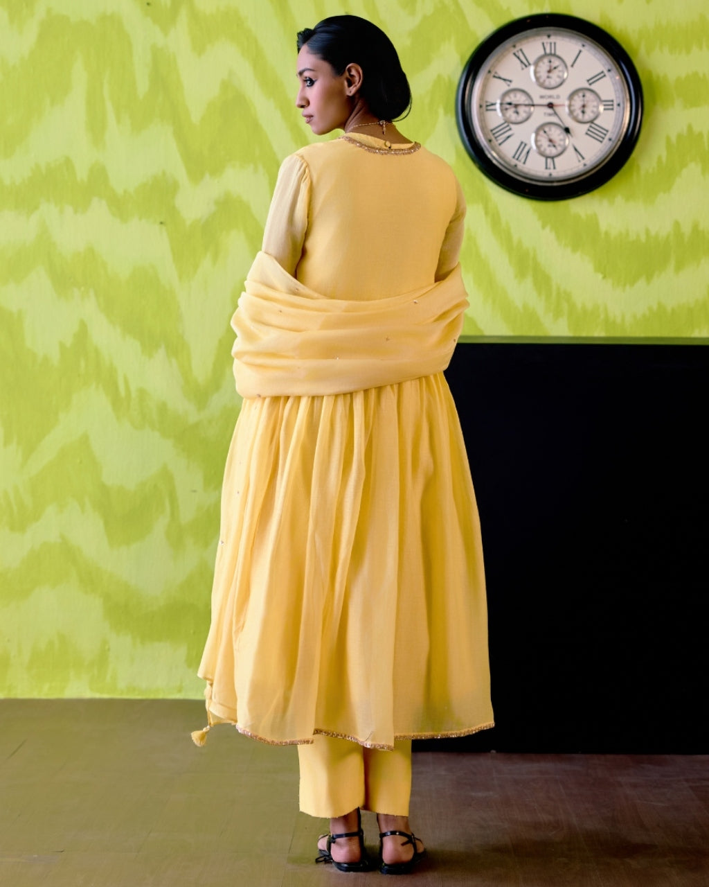 Buttercup Yellow Gather Anarkali Set