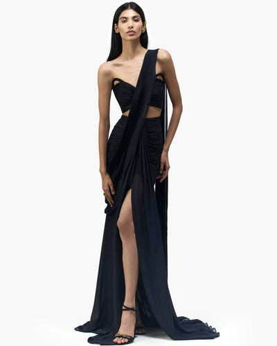 The Noir Sculpted Sari