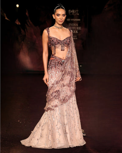 Aaranya Sari Lehenga Set