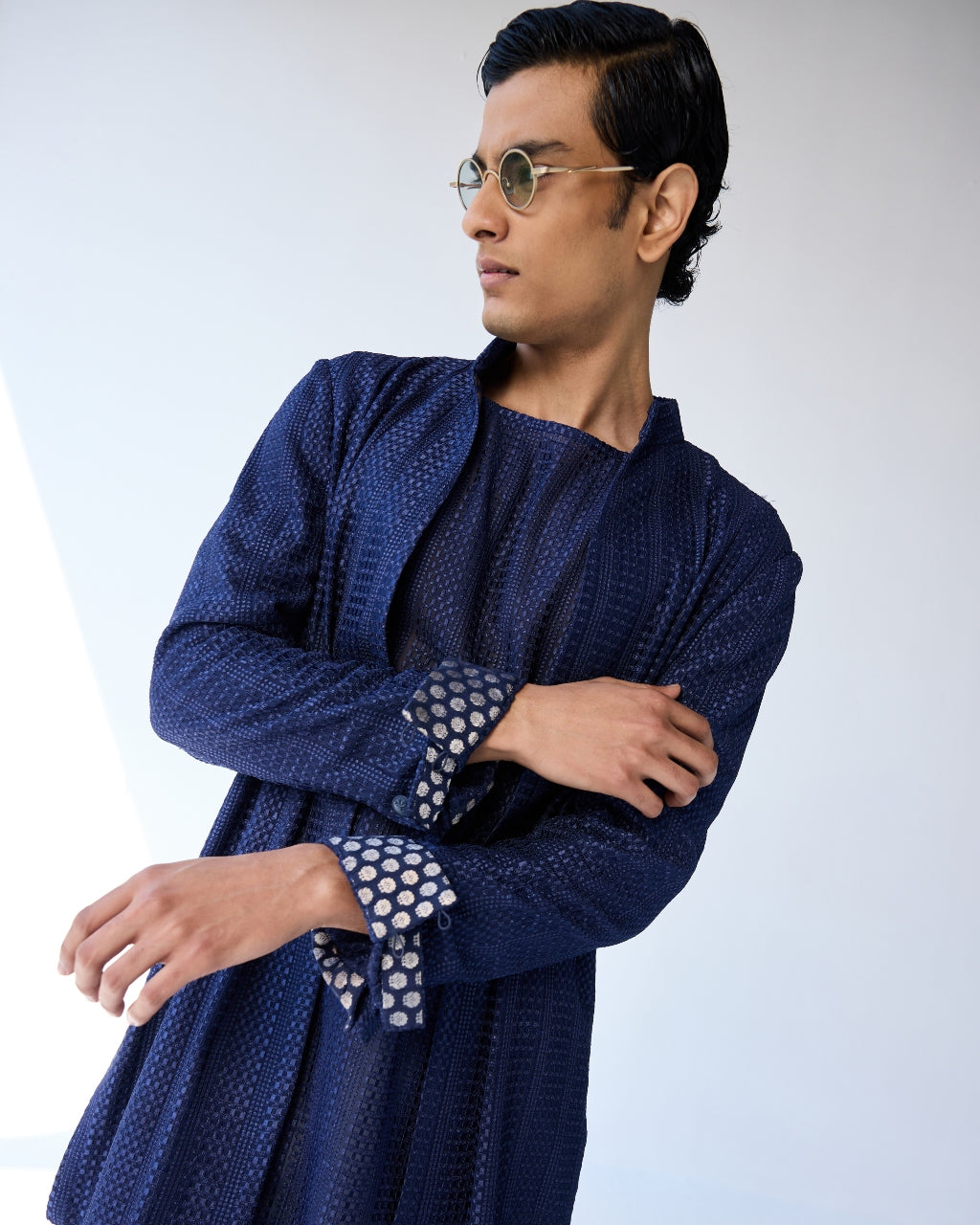 Chessboard Open Short Achkan Set