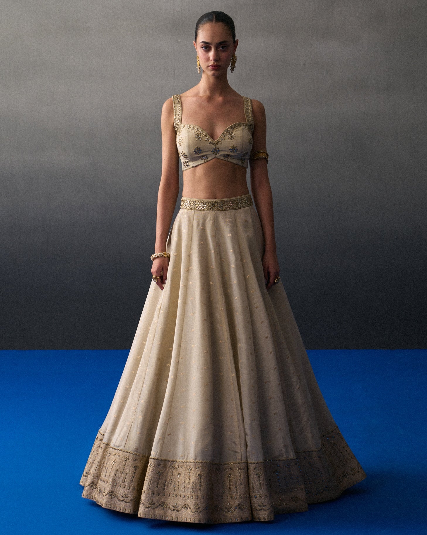 Gold Benarasi Festive Lehenga Set