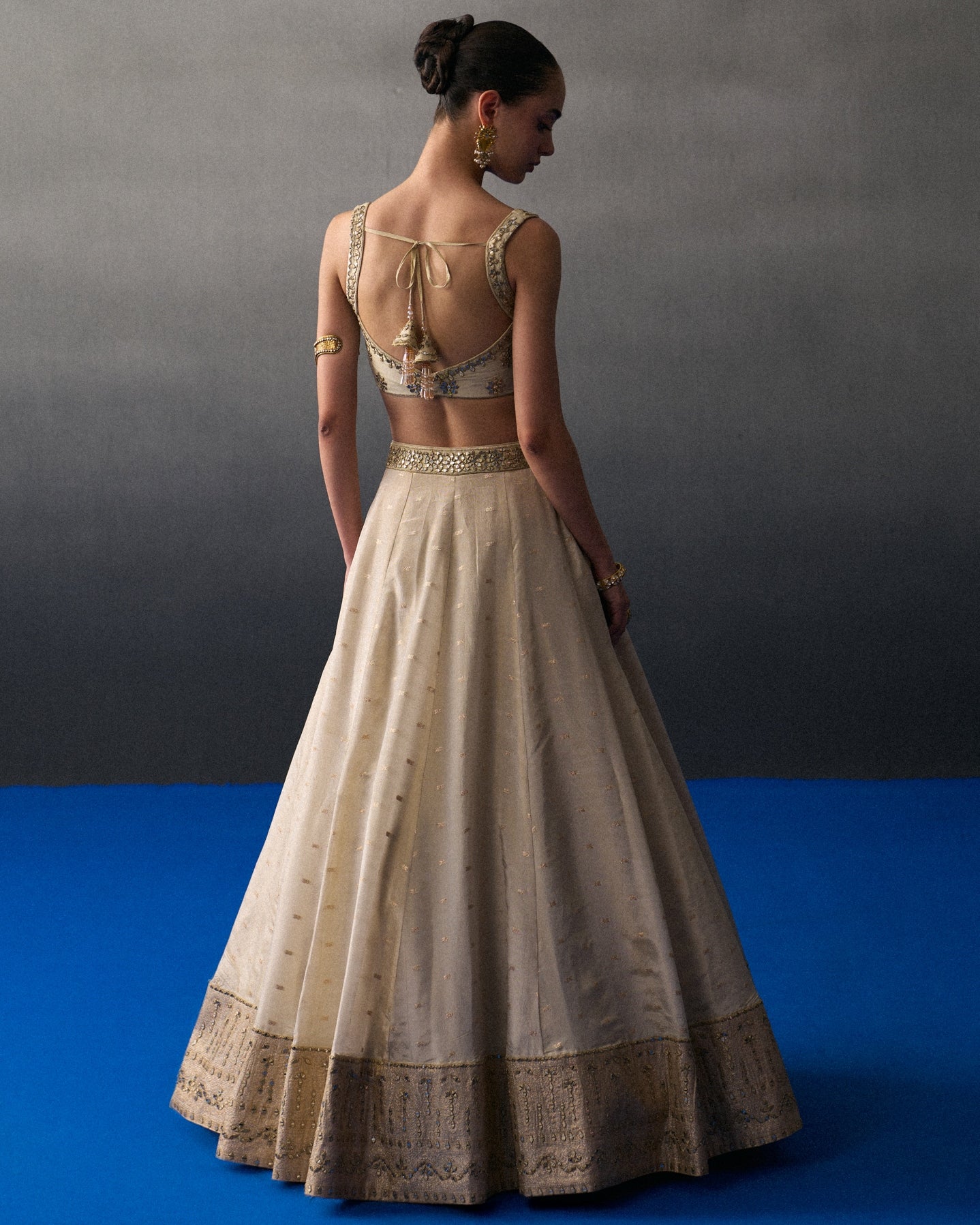 Gold Benarasi Festive Lehenga Set