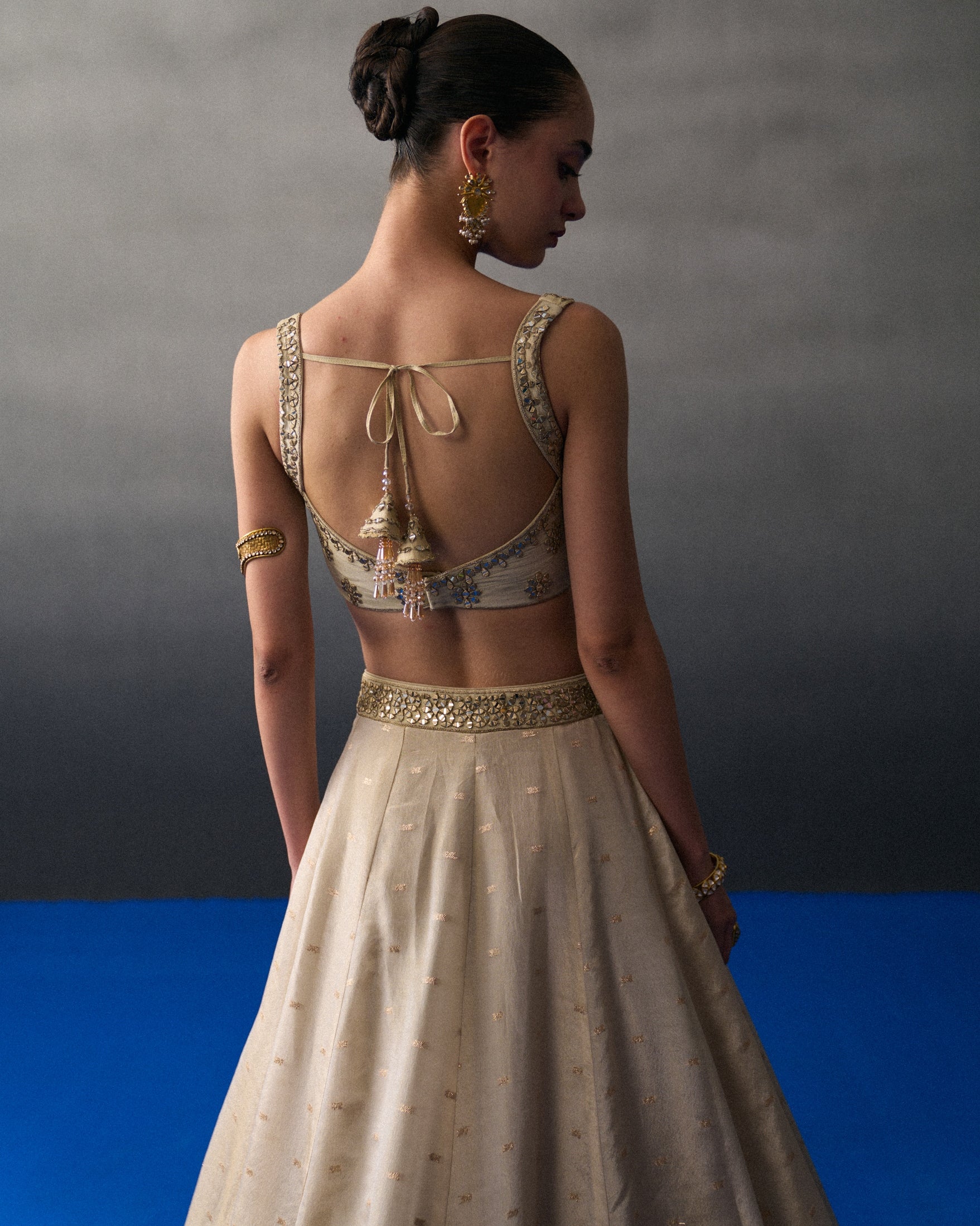 Gold Benarasi Festive Lehenga Set