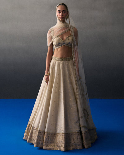 Gold Benarasi Festive Lehenga Set