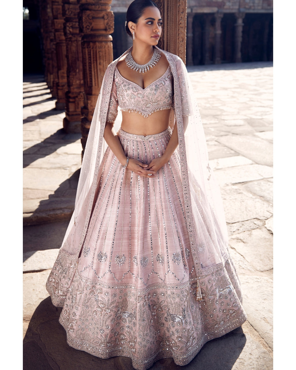 The Blush Tulip Sheesha Gota Lehenga