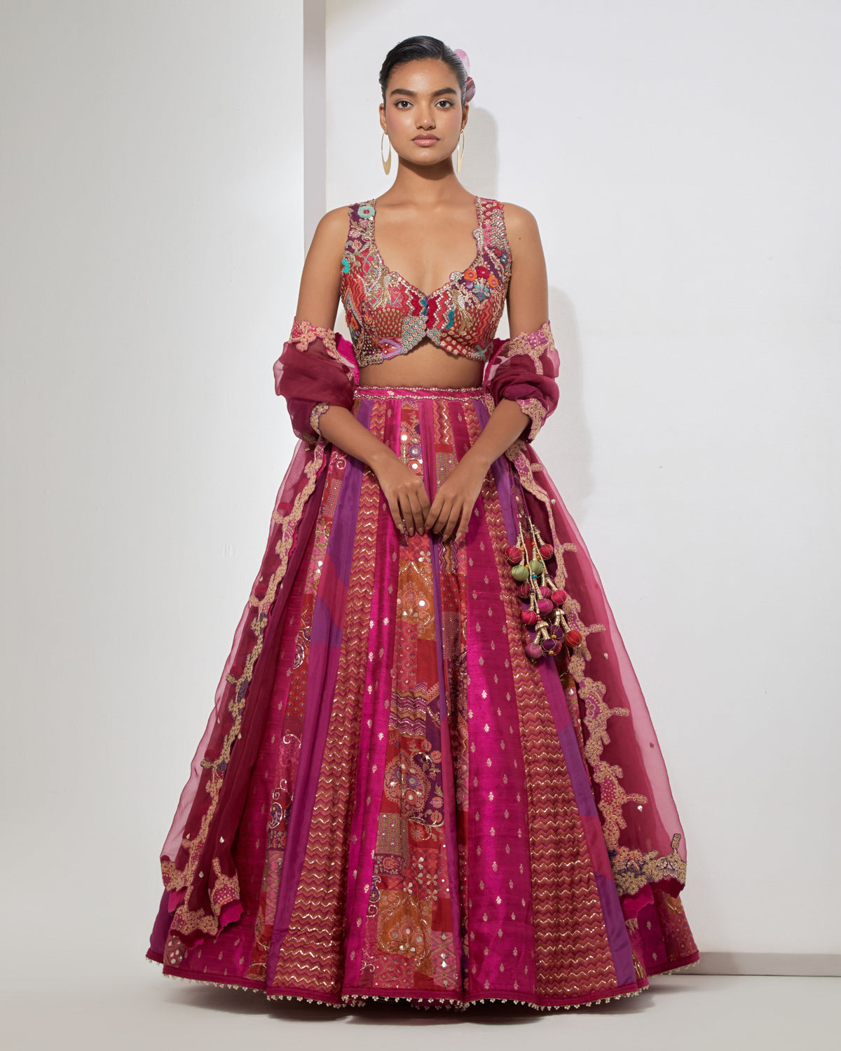 Fuchsia Banarasi Lehenga Set