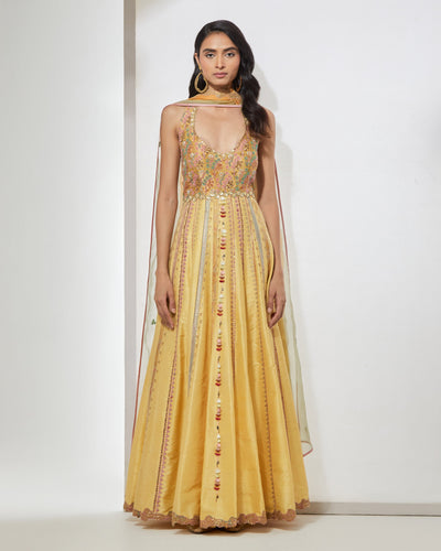 Mustard Yellow Anarkali With Dupatta