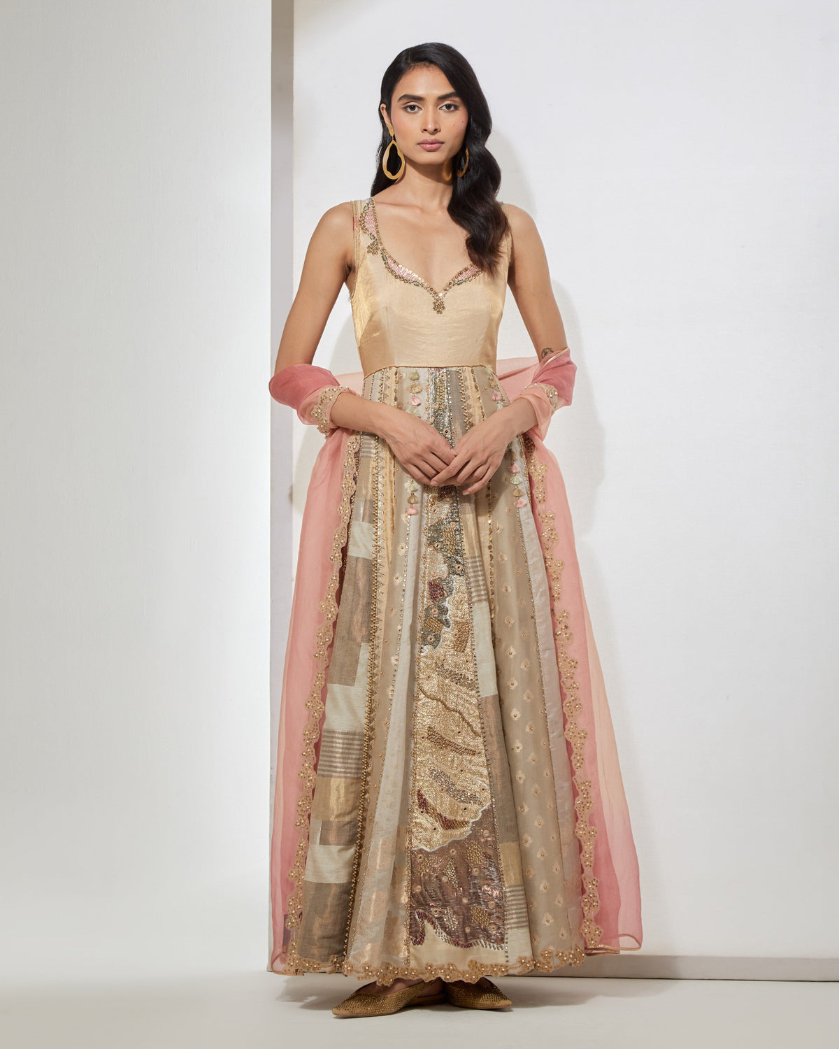 Ivory Embellished Anarkali Set