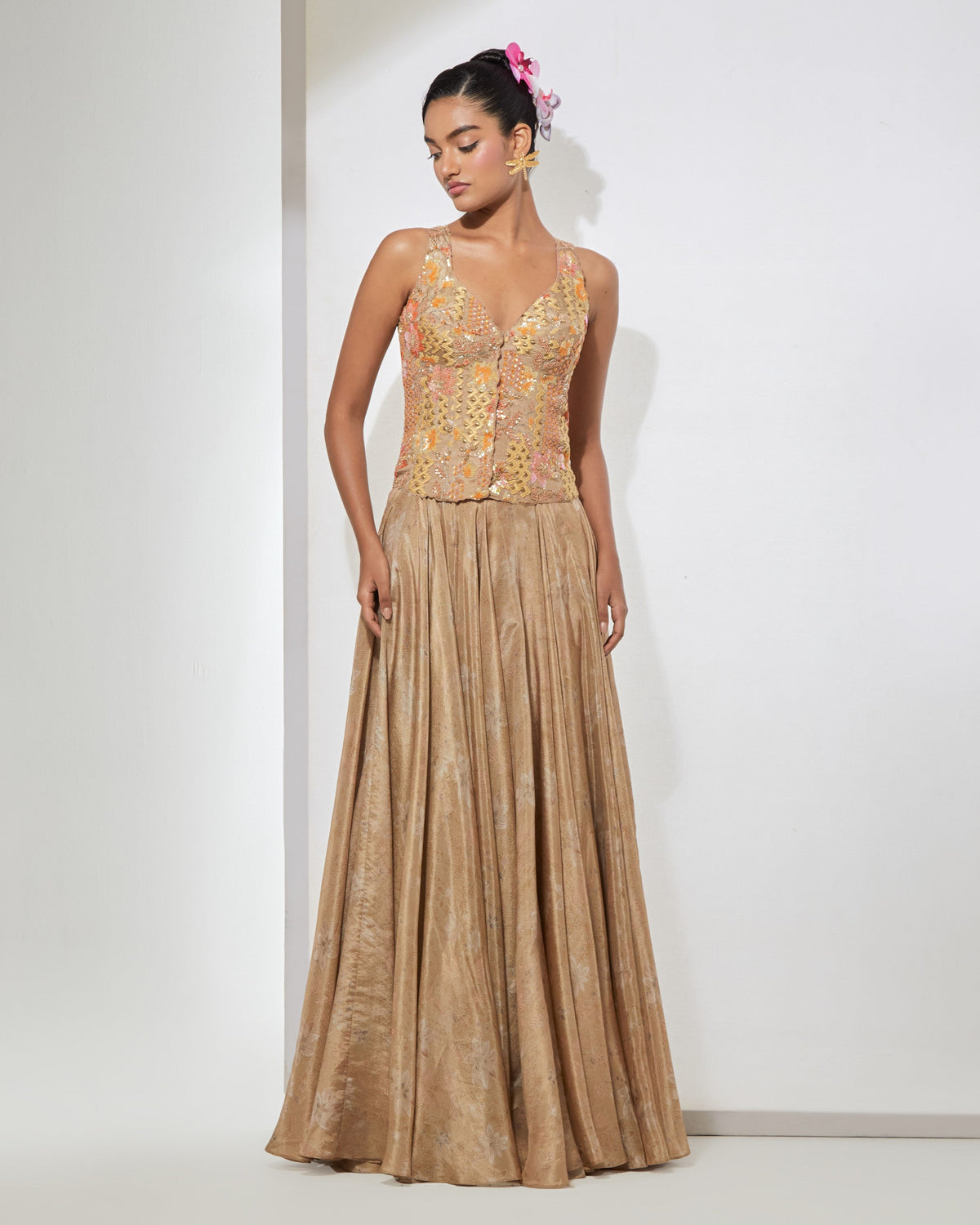 Champagne Gold Corset & Skirt Set