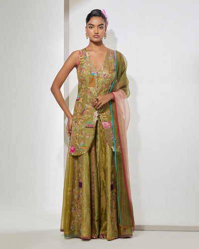 Sage Green Sharara Set