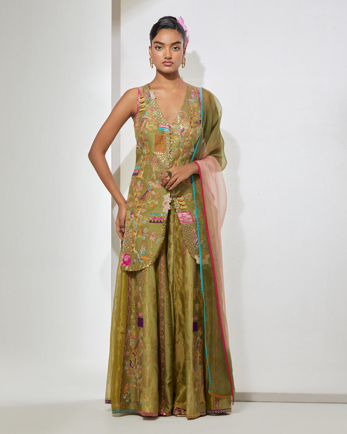 Sage Green Sharara Set