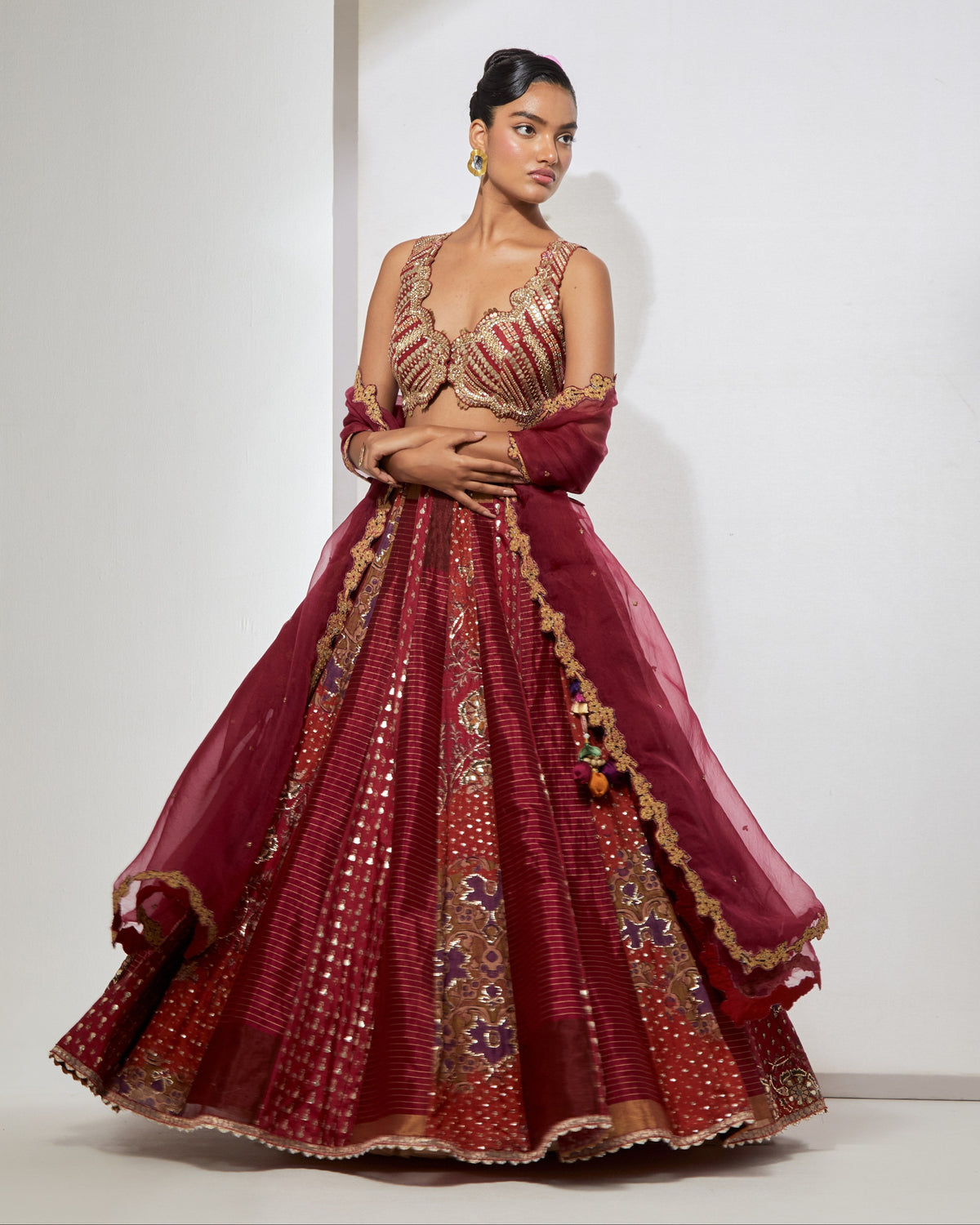 Rani Pink Banarasi Lehenga Set