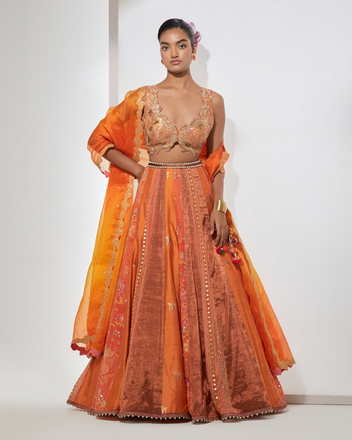 Sunset Orange Lehenga Set