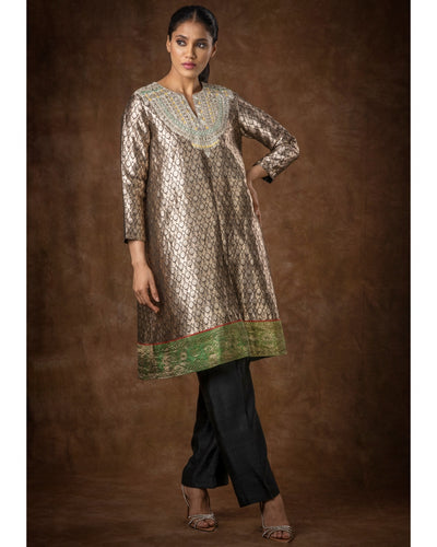 Black & Green Varij Kurta And Pant Set